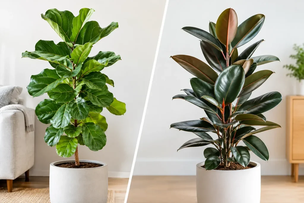 Fiddle Fig Versus Rubber Plant for Your Home